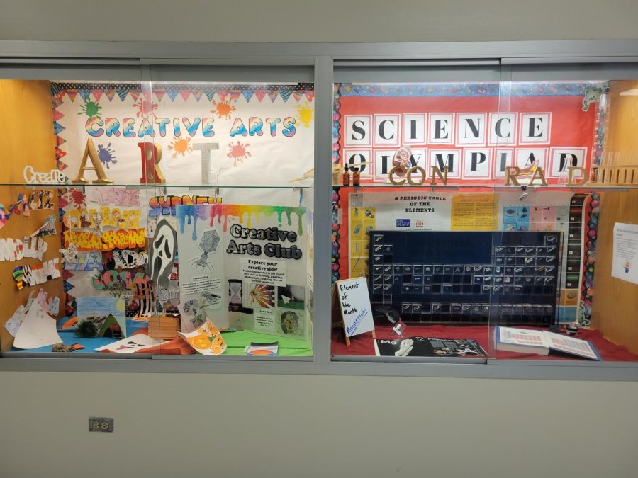Art Club and Science Olympiad Display Case