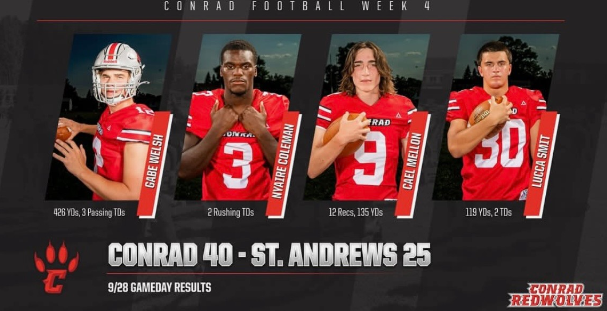 Conrad Spoils St. Andrews Homecoming